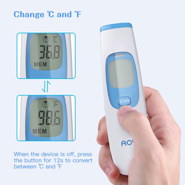 Baby Thermometer Infrared Digital LCD Body Measurement Forehead Ear Non-Contact Adult Fever IR Children Termometro Outdoor Home