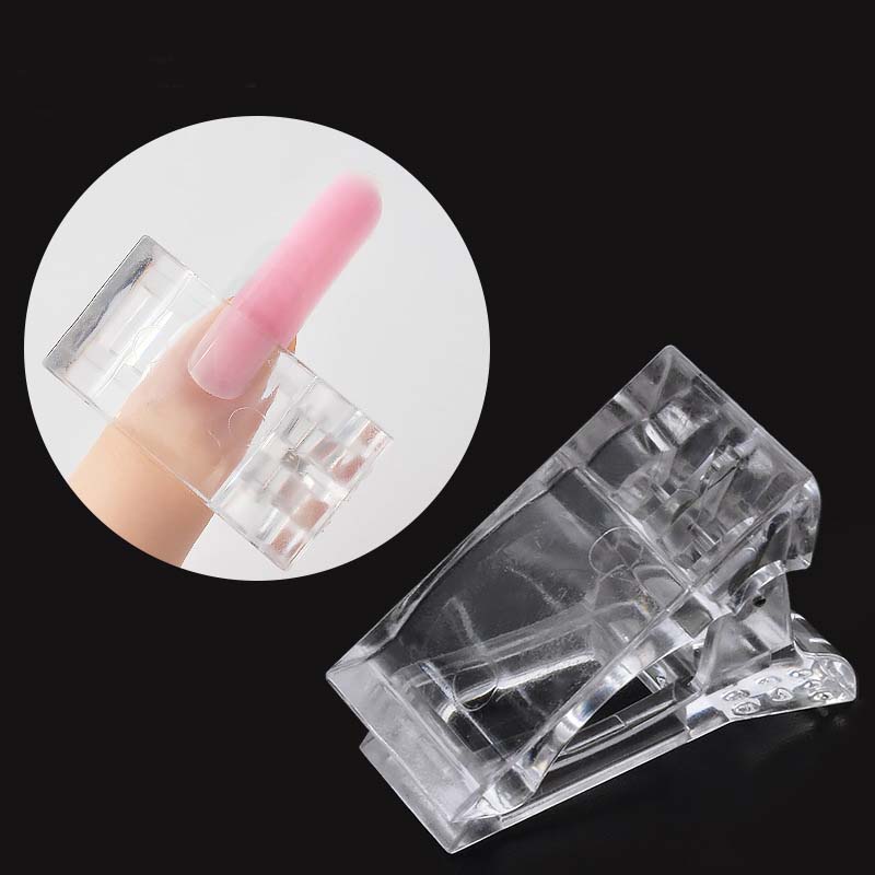 2 Stuks Transparant Poly Nail Gel Quick Building Nail Tips Vinger Extension Mold Tips Nail Dual Forms Nail Tips Clip nail Art Tool