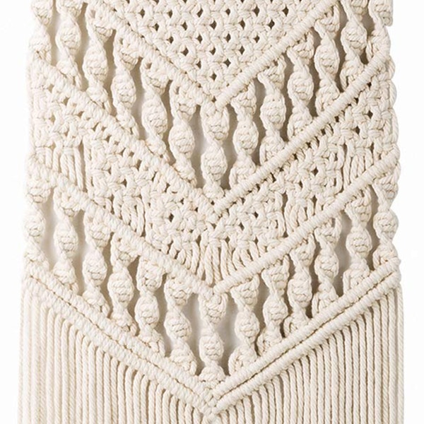 Macramé tejido colgante de pared-Boho Chic bohemio habitación geométrica arte decoración Hermoso apartamento dormitorio decoración, 14in W x 33