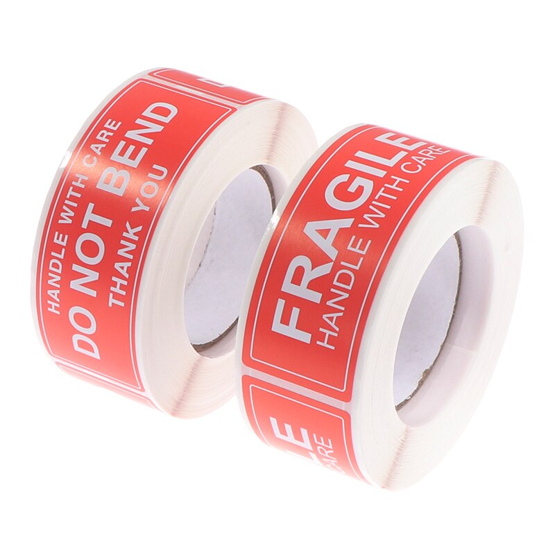 (250Pcs/Roll) Stickers Praktische Duurzaam Handige Lijm Waarschuwing Teken Pakket Teken Fragiele Waarschuwing Sticker Waarschuwing Decal