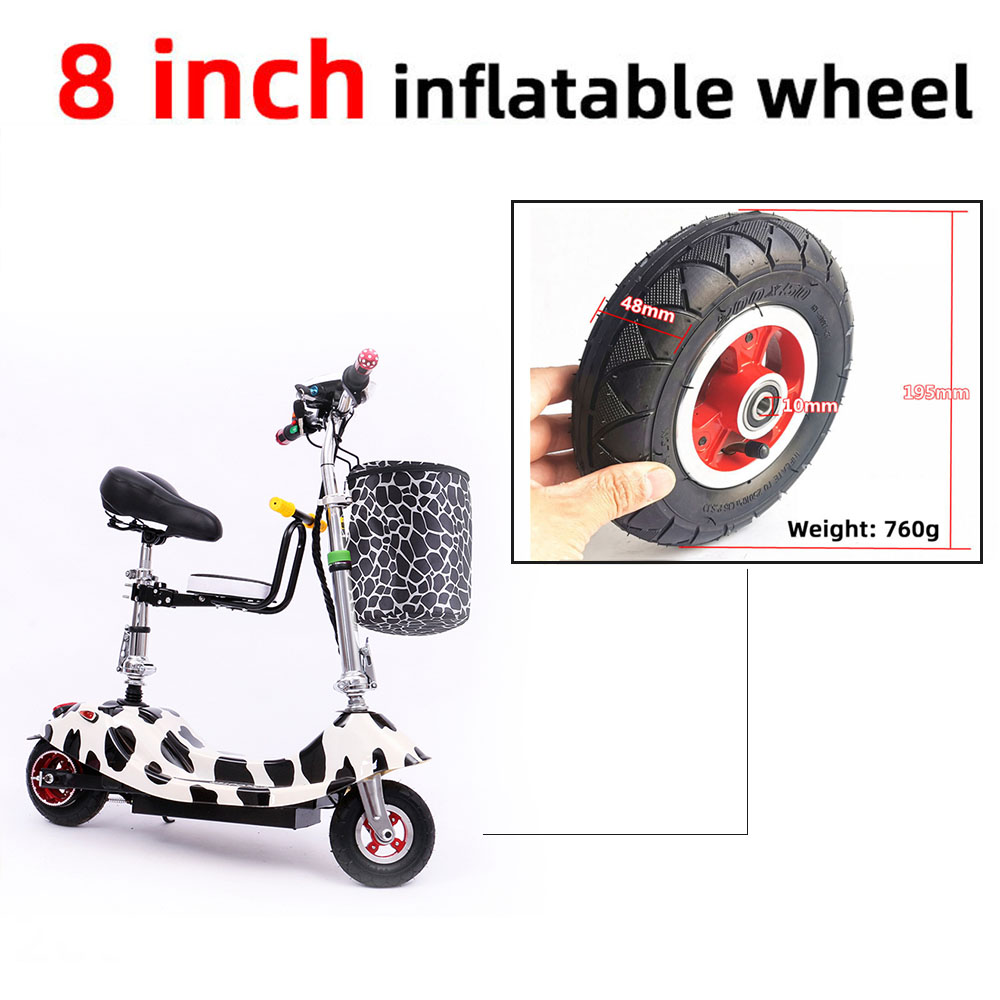 8 inches outer Tyre and Inner Tube 200x50 inflatable wheel with brake and bent Valvefor electric Gas Scooter &amp; Electric Scooter