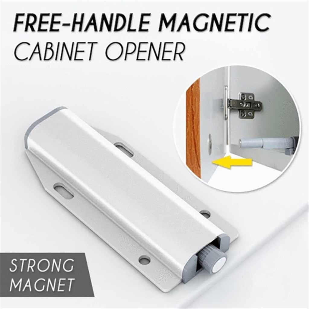 Free-handle Magnatic Cabinet Opener Furniture Cabinet Door Adapter Device Stainless Steel Shell Hardware Hinge