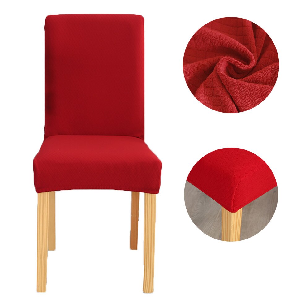 Super Zachte Fleece Stof Stoel Cover Elastische Stoelhoezen Spandex Voor Eetkamer/bruiloft/Keuken/Hotel Party banket: Red