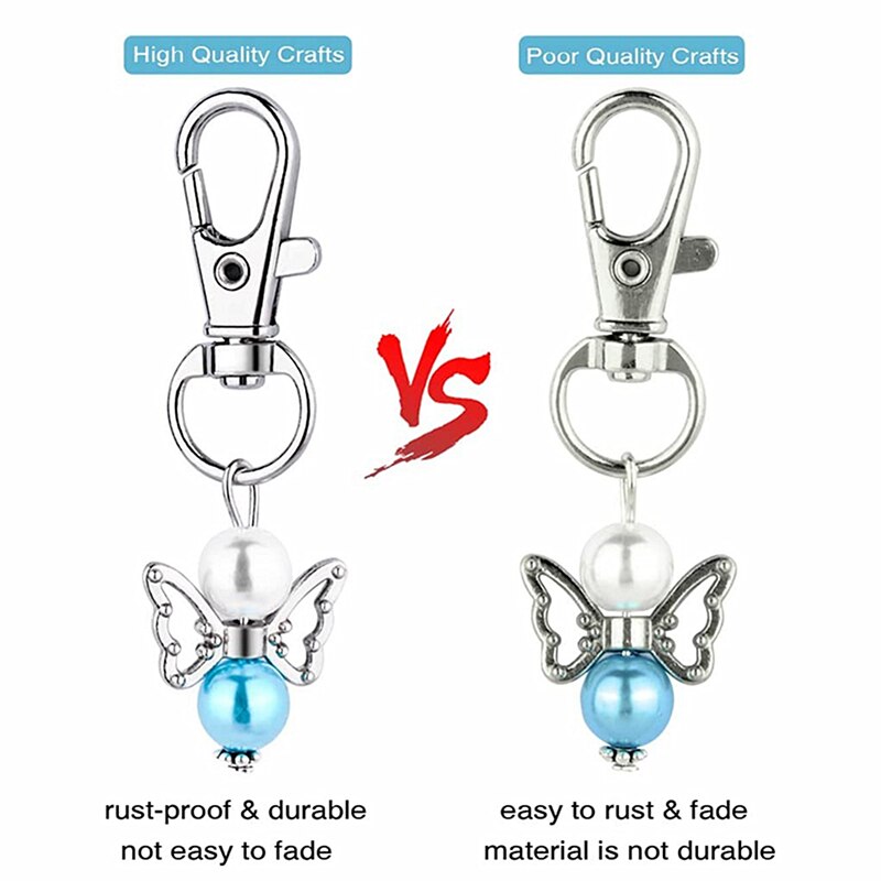 Porte-clés ange gardien chanceux 30 pièces, ensembles de perles de baptême pendentif pour invités de réception pour bébé