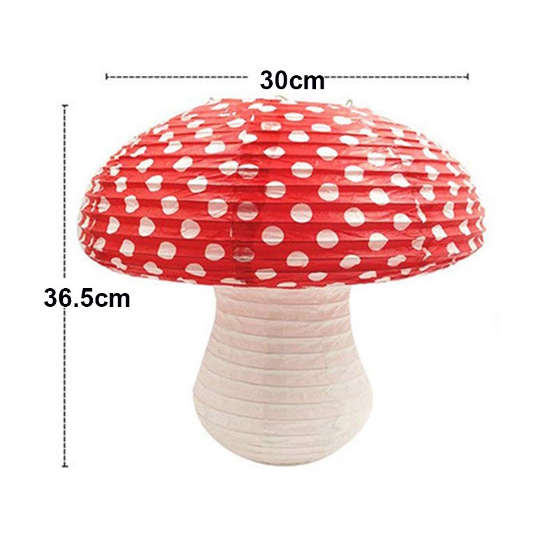 Nowy 3 sztuk w kształcie grzyba lampiony papierowe 3D grzyb ornament przedszkole dla dzieci DIY urodziny dekoracje robić domu na imprezę dostaw: 3szt 30x36.5cm