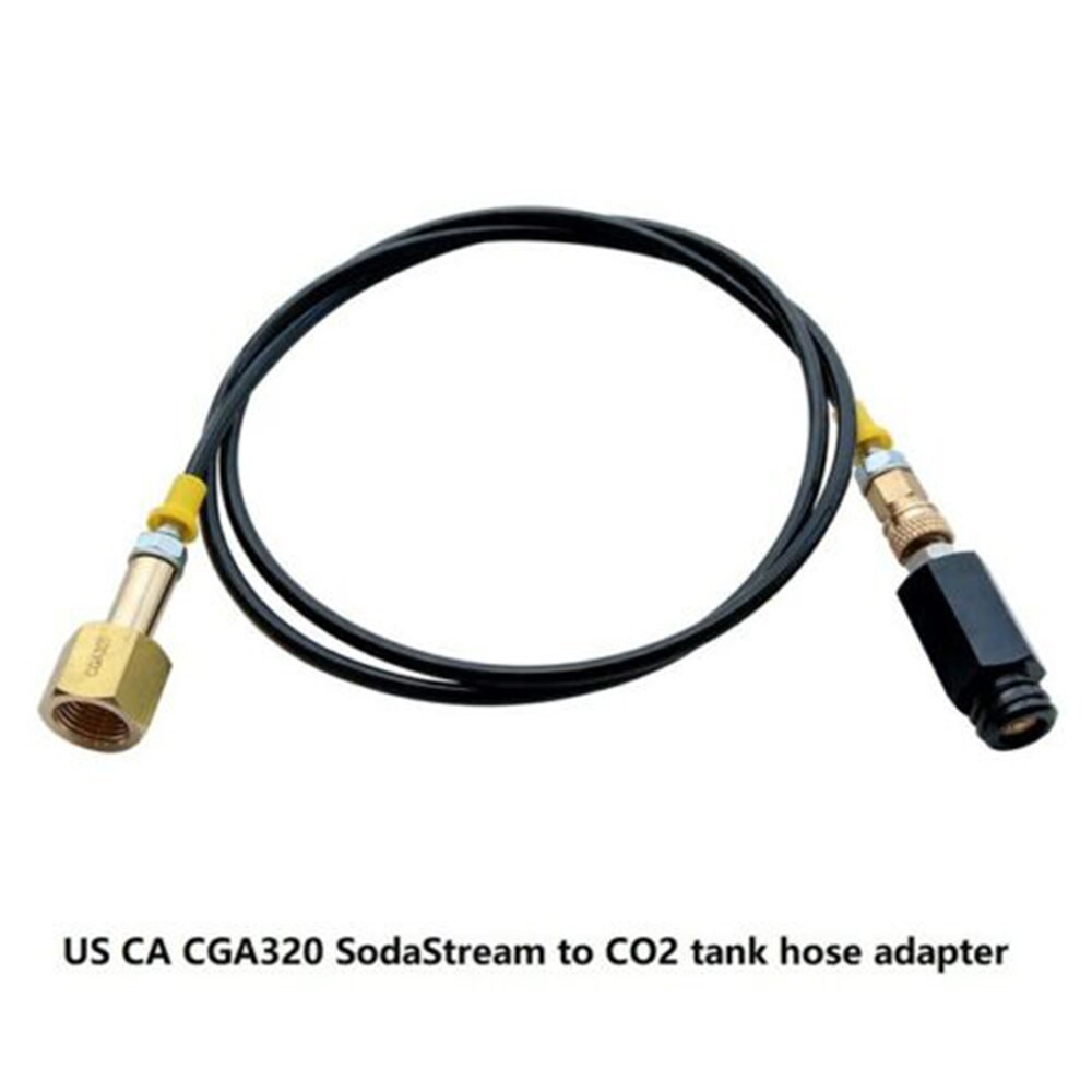 Kitchen Soda Machine External Hose Adapter Kit cga320 co2 Oil Storage Tank 1.5M Black High Pressure Tube With Black Joint