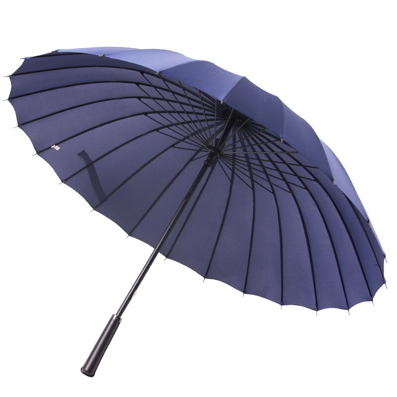 24 ben mænds lige håndtag paraply vindafvisende udendørs paraply overdimensioneret ensfarvet mænds forretningsparaply