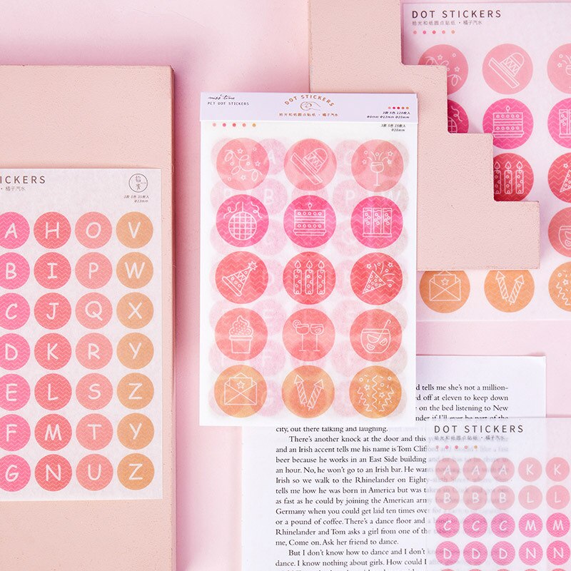 120pcs Colored Round Dot Stickers Circle Dot Labels Vintage Colors Labels For Craft Scrapbook Diary Album