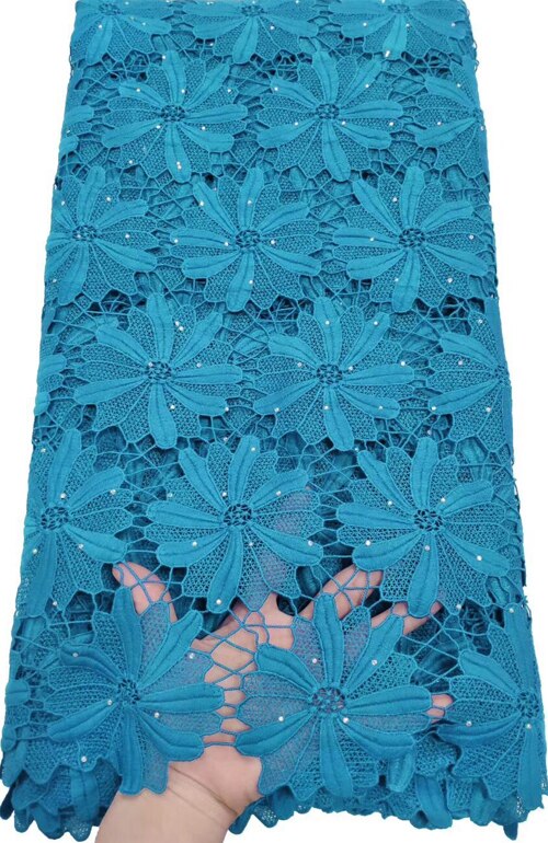 Guipure Lace Fabric Embroidery stones African Water Soluble Cord Lace Fabric for Wedding Dress YTB78 wine: AS PIC6