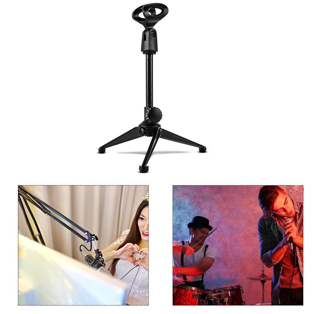 Portable Adjustable Metal Microphone Stand Wired Desktop Shock Microphone Wireless Stand Desktop Mount Stand Tripo K5H0