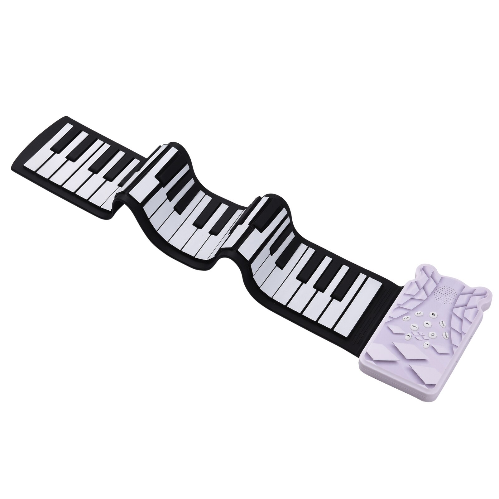 Portable 49-key Roll-up Electronic Piano Keyboard 8 Tones 6 Demos Record Funtion Built-in Speaker with Echo Sustain Trill Effect