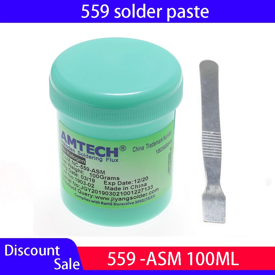 Originele Soldeerpasta Amtech NC-559-ASM 100G Lood... – Vicedeal