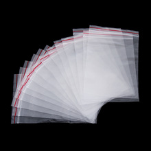 100 Stks/pak Hersluitbare Clear Plastic Zelfklevende Tas Voor Rits Zak Sieraden Zip Met Lock Pe Pouch Keuken Verpakking Leveringen