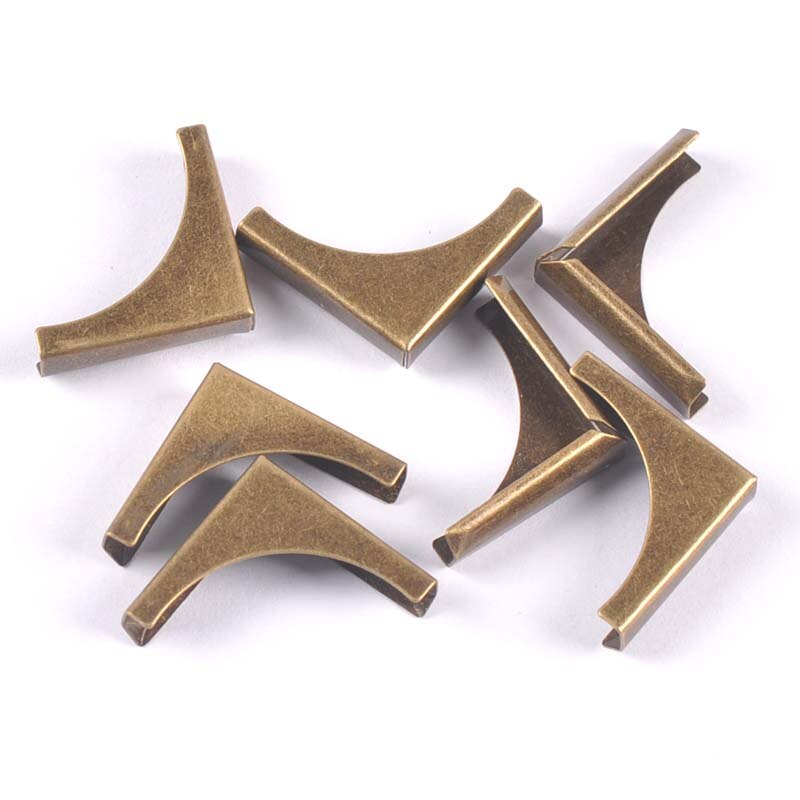 Esquinas de Metal plateadas/doradas/bronce para libros, álbumes de recortes, menús, protectores de esquina, manualidades, 20x20x4mm, 30 Uds.: 3