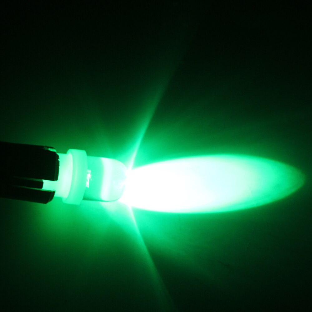 10pcs 6 Volt Led Bulb Pinball R Lens T10 W5W 2825 158 192 168 194 Lights 6V 6.3V Transparent Lens White Blue RGB Red Green Amber: green