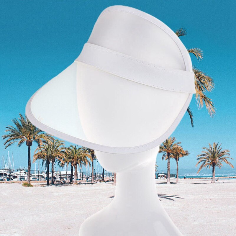 proprietà in PVC Trasparente Visiera Del Cappello Del suola Del Partito casuale Cappello di Plastica Trasparente Adulto Protezione Solare cap Visiere Degli Uomini Delle Donne tutto'aperto Del Cappello Della signora cap
