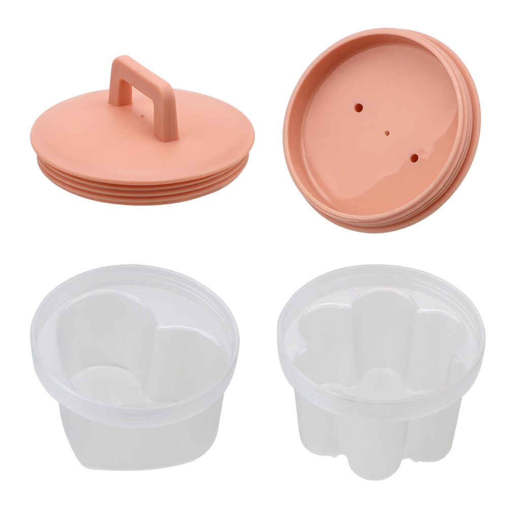 4 Pcs/Set Egg Mold Plastic Egg Boiler With Lid Brush Cookware Bakeware Tool Cute Egg Cooker Kitchen Cooking Tool