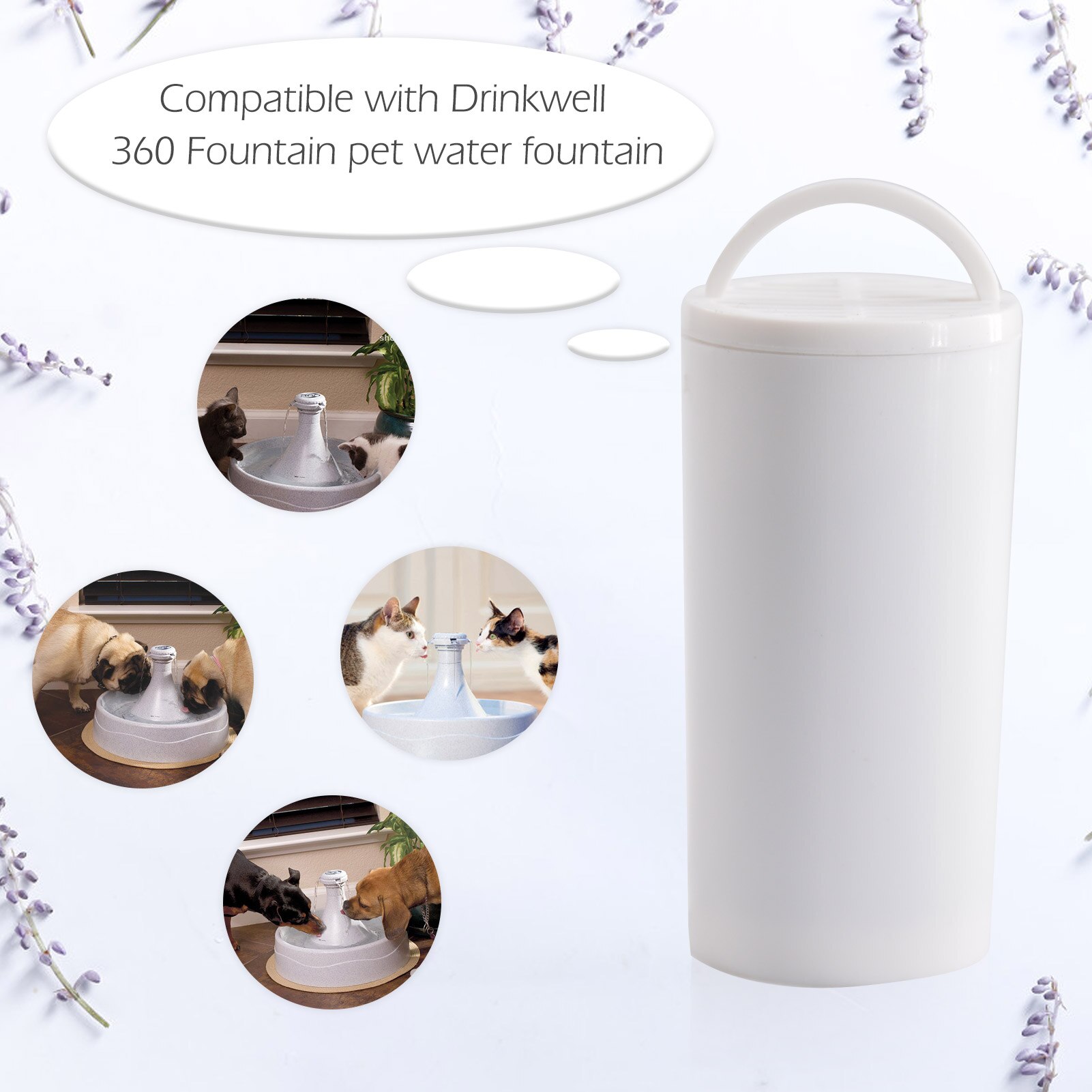 Filtro de repuesto de agua para mascotas Compatible con Drinkwell 360, filtros de fuente de agua para gatos, 12 piezas, filtros de repuesto