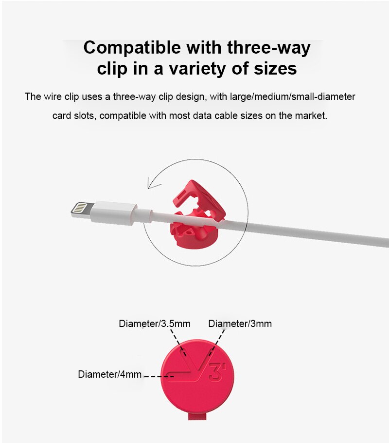 1PC Mobile Phone Cable Clip For Car Desktop Tidy Charger Cable Organizer For Data Cable Digital Wire Charging Cable Winder
