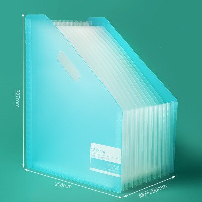 Tiedostokansio paperin järjestäjä säilytysteline monikerroksinen laajeneva laatikkotiedosto toimistotarvikkeet asiakirjapidike pöytäkansio: Sininen