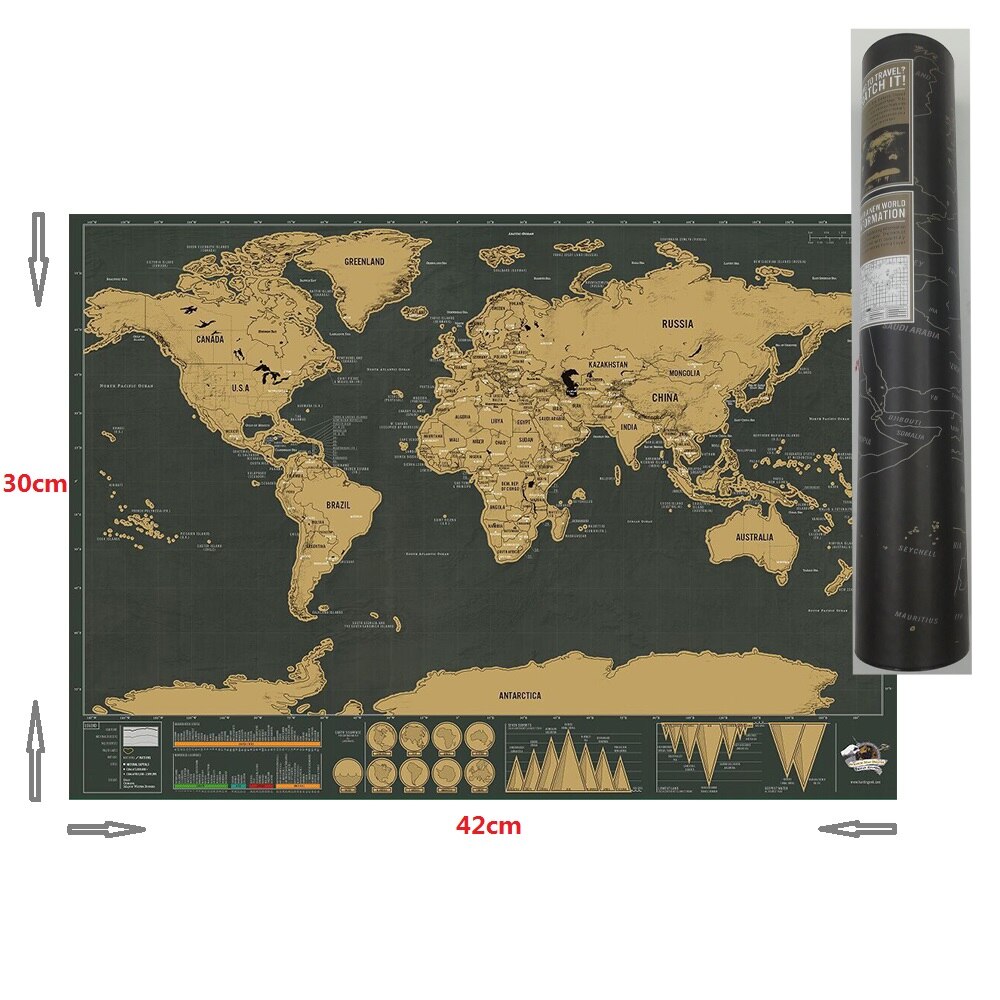 Scratch Map World Map Room Home Decoration Wall Stickers