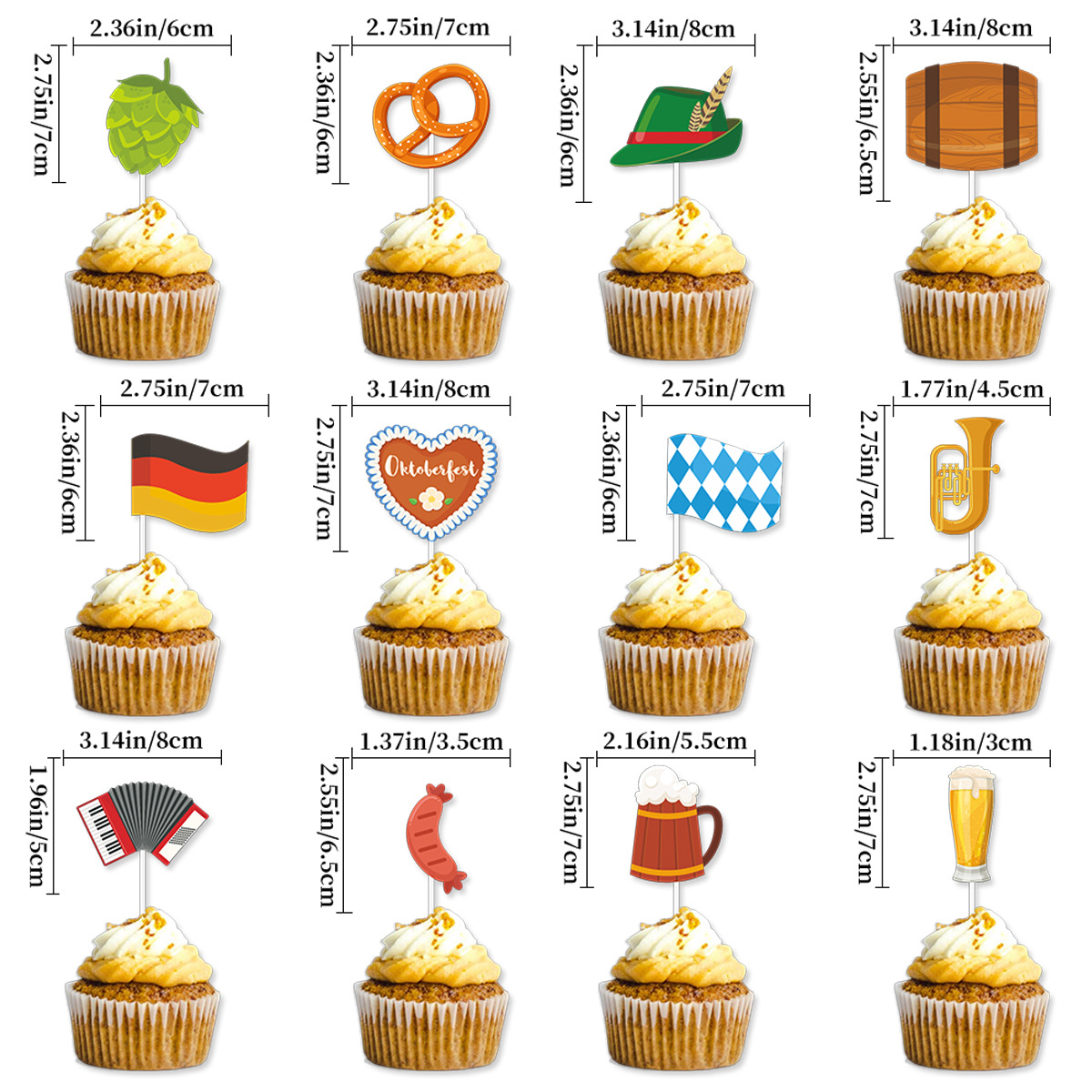 Oktoberfest Theme Party Banner Spiral Hanger Cake Topper for Adult Birthday Oktoberfest Beer Party Background Decoration: SKY BLUE