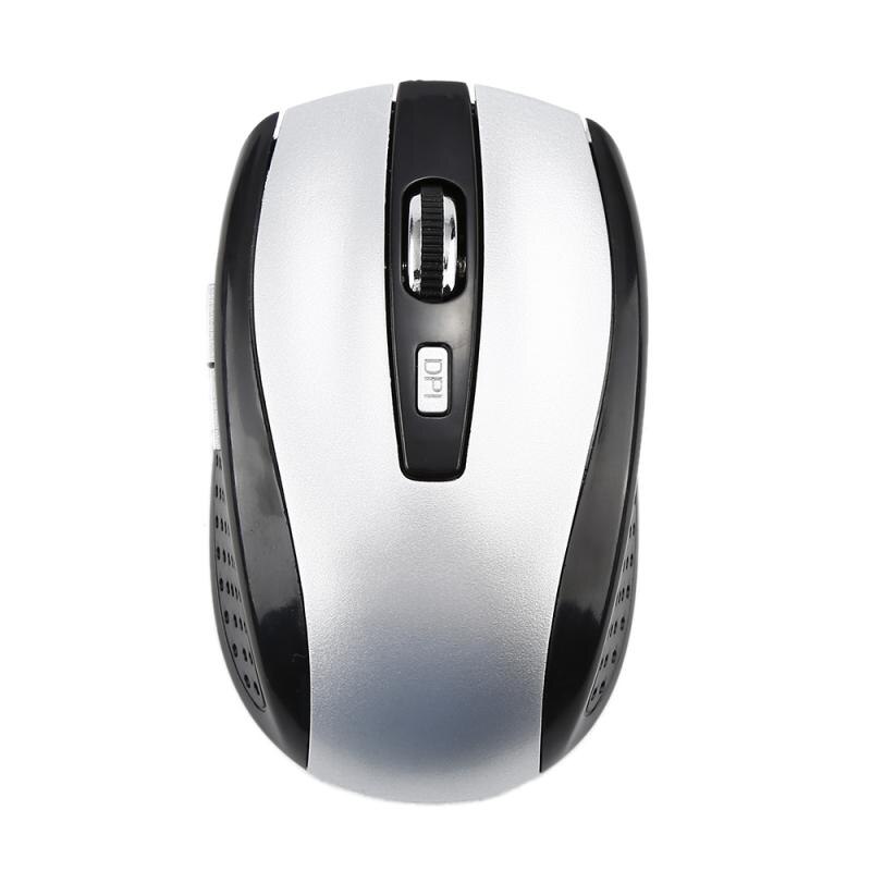 Gaming Muis 2.4Ghz Usb Draadloze Muis 1600Dpi 6 Knoppen Optische Computer Muizen Professionele Gamer Mouse Voor Laptop Desktop pc: silver