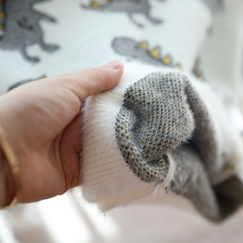 Baby gutt klær barn gutt genser høst vinter strikket varme klær barneklær dinosaur baby klær genser