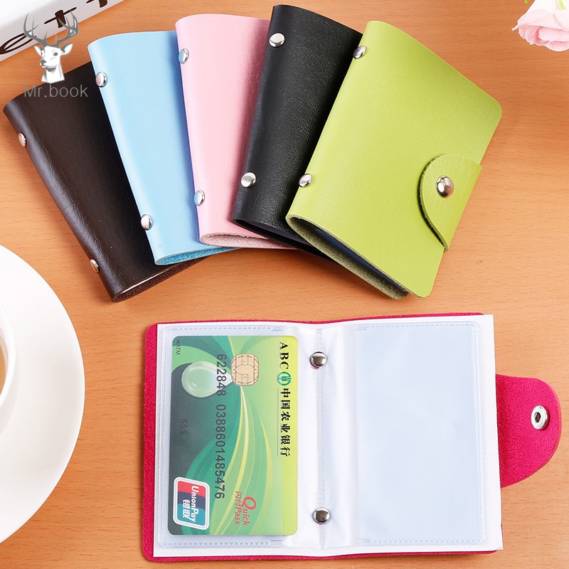 Kreditkortholder 24 bits kortholder tilfældig farve koreansk stil bærbar forretnings-id-kortholderholder til plastkort