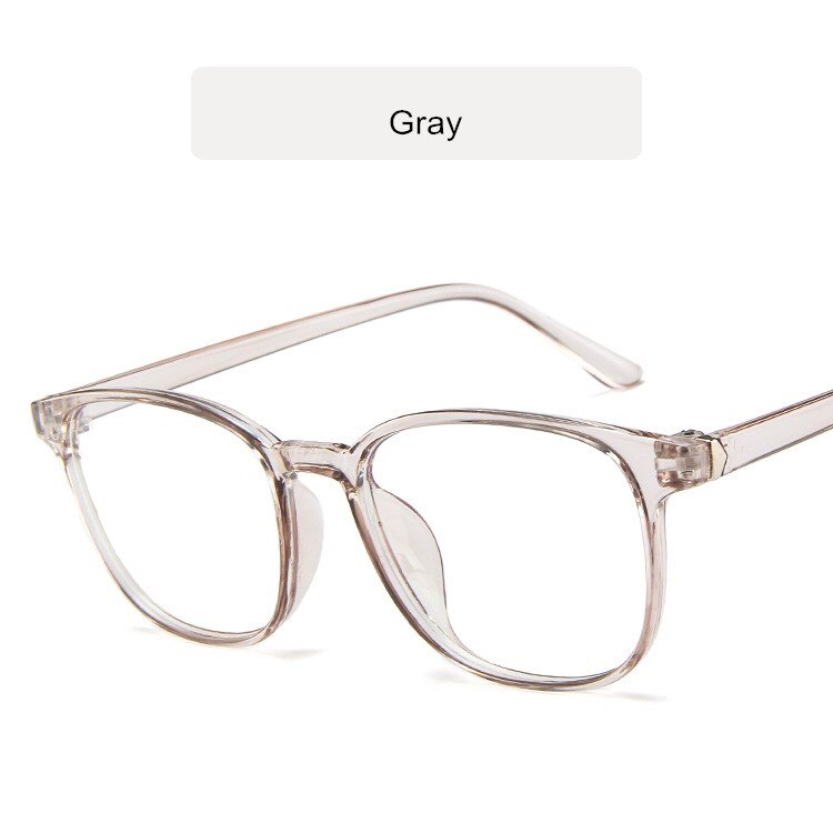 Vintage Square Anti-Blue Light Myopia Women Eyeglasses Plastic Glasses Frame Classic Men Computer Eye Glasses: gray
