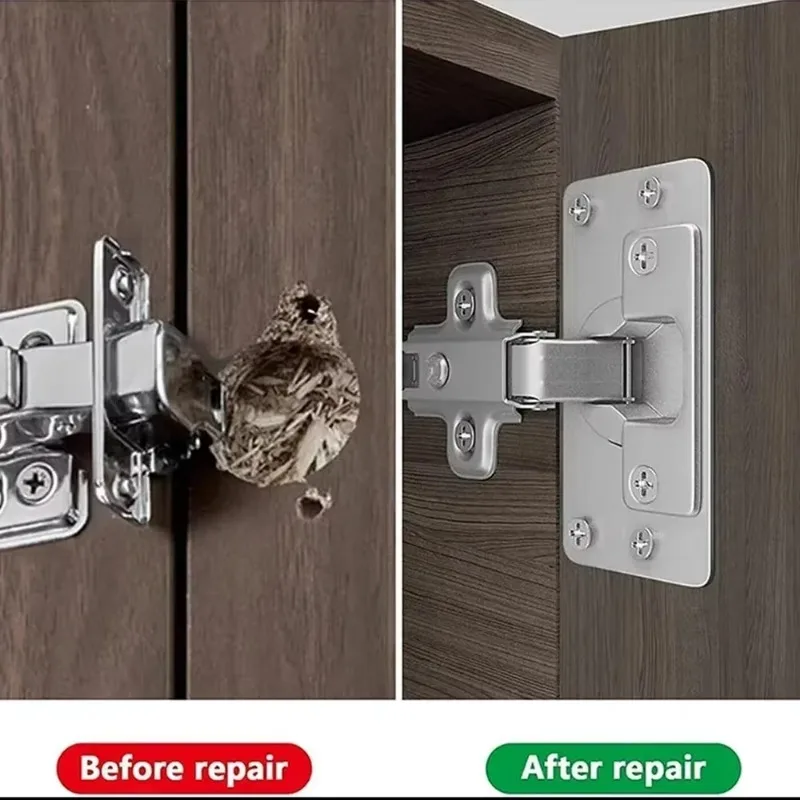 10/2 Stuks Kast Scharnier Reparatie Plaat Kit Rvs Deur Scharnier Montageplaat Met Gaten Voor Thuis Keuken kast Meubels