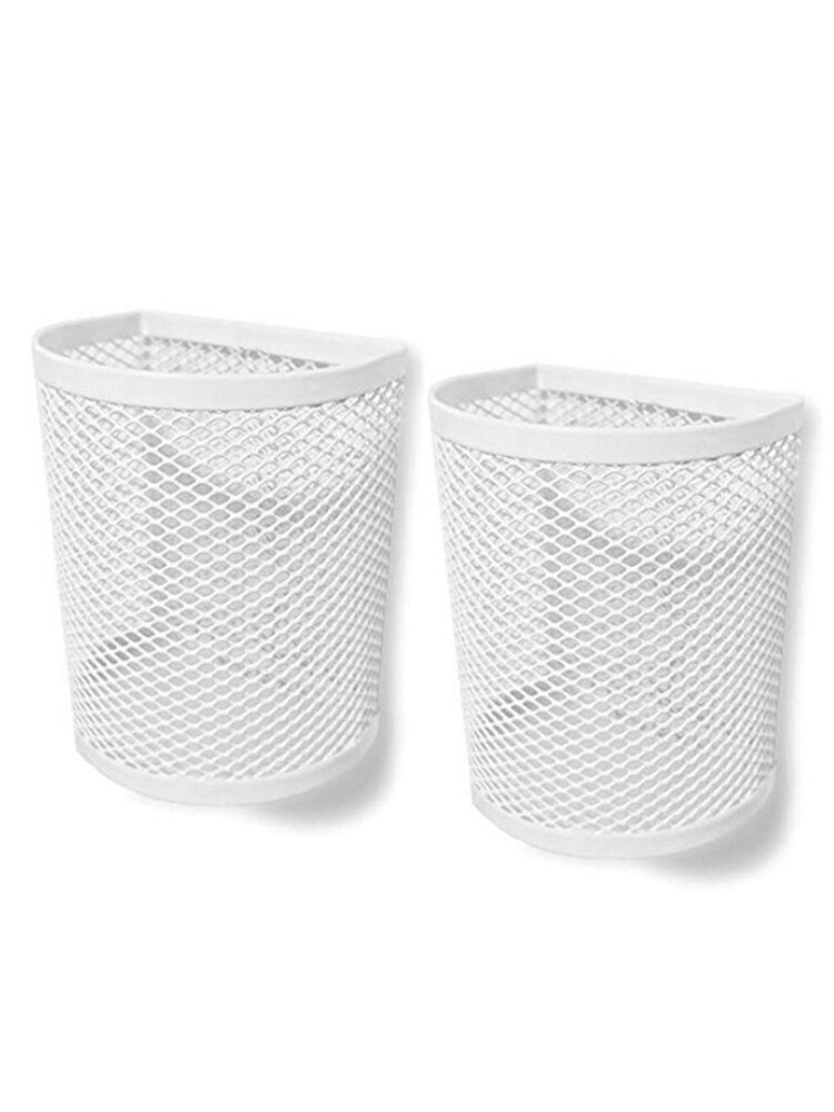 Metal Wire Mesh Magnetic Basket Pen Holder Storage Box Pen Pencil Organizer For Whiteboard Refrigerator Locker Accessories