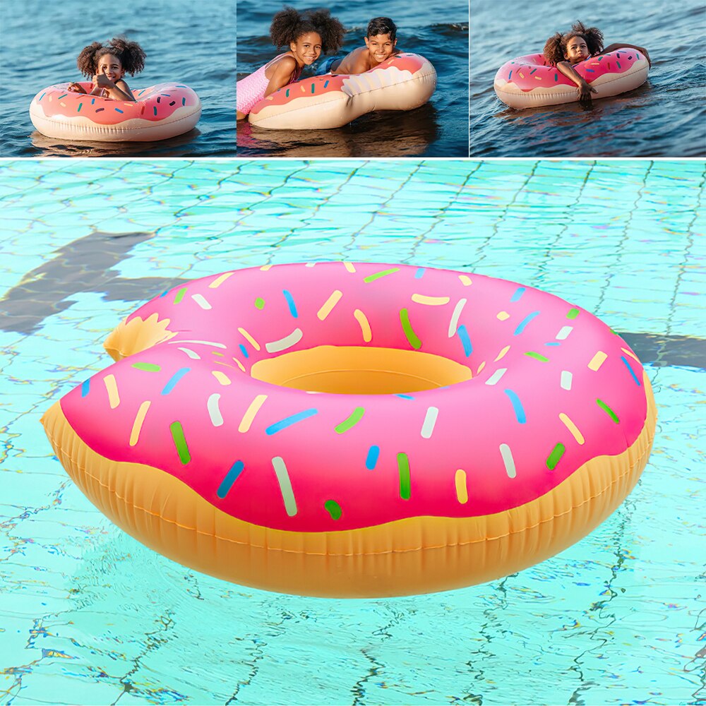 Opblaasbare Donut Zwemmen Ring Zomer Water Sport Reddingsboei Pvc Zwemmen Matras Dikke Drijvende Speelgoed Ring Water Seat Volwassen Kids