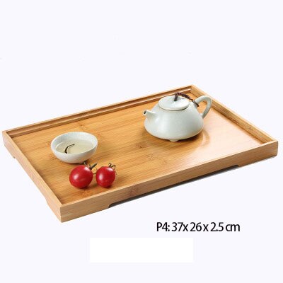 Completed Size Natural Bamboo Tea Tray Restaurant Serve Teaboard Matcha Tea Ceremony Serving Tea Set Accessory Holder: P4