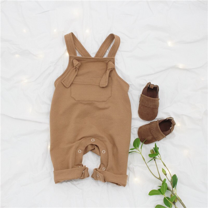 oben Qulaity! Baby Niedlich Solide Overall Strumpf Hosen Sommer Frühling Kleidung Für Jungen/Mädchen Baby SchöNe Strampler: braun / 9m