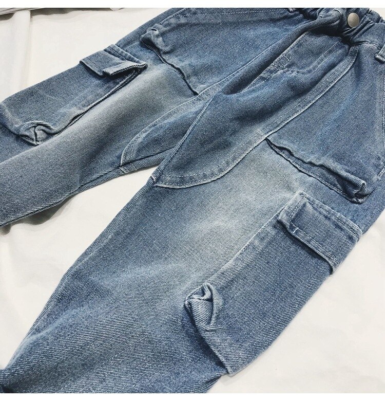 Drenge patchwork jeans børn løse harlan jeans denimbukser 5-16 år cowboy børn stor pakke pp jeans drengetøj