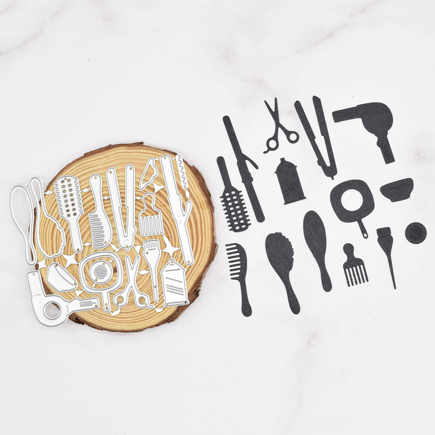 1 st Kapper Gereedschap Set Föhn Kam Metalen Snijmatrijs voor DIY Scrapbooking Album Verjaardagskaart Maken Papier Ambachten