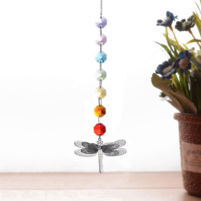 Pendentif en forme de évent de Jardin 1 pièce | Ornement coloré octogonal de libellule, libellule, perle de libellule, pendentif coloré 14mm