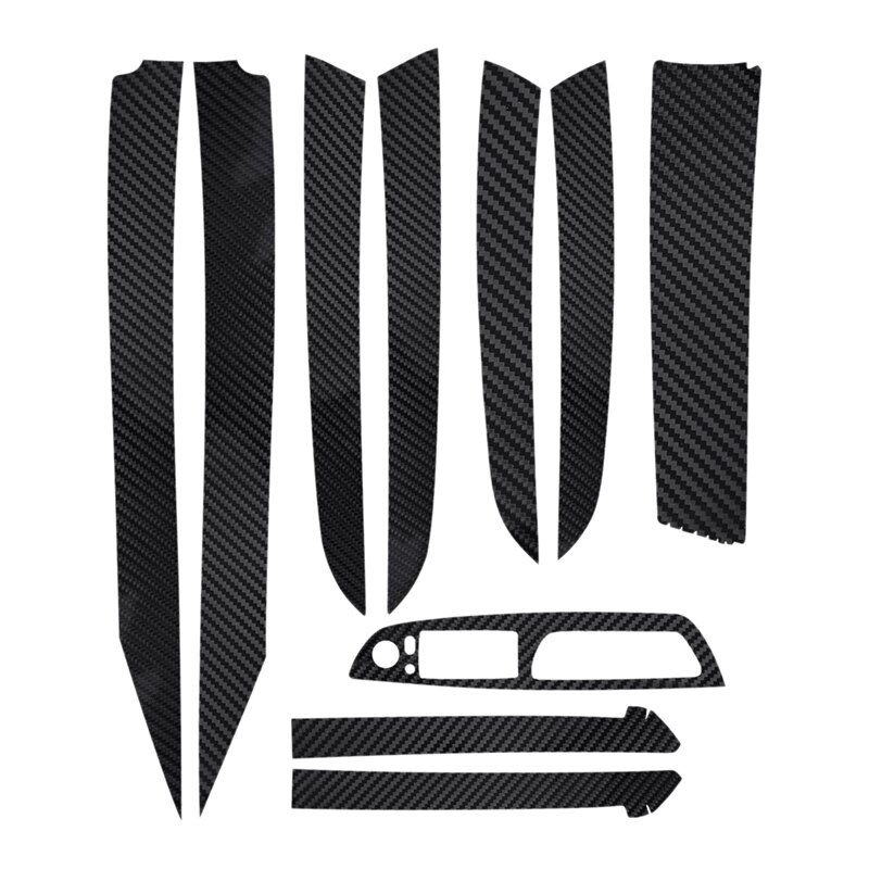 22PCS Car Interior Decorative Sticker 5D Glossy Carbon Fiber Trim Stylish Well Protective for-BMW X5 E70 2007