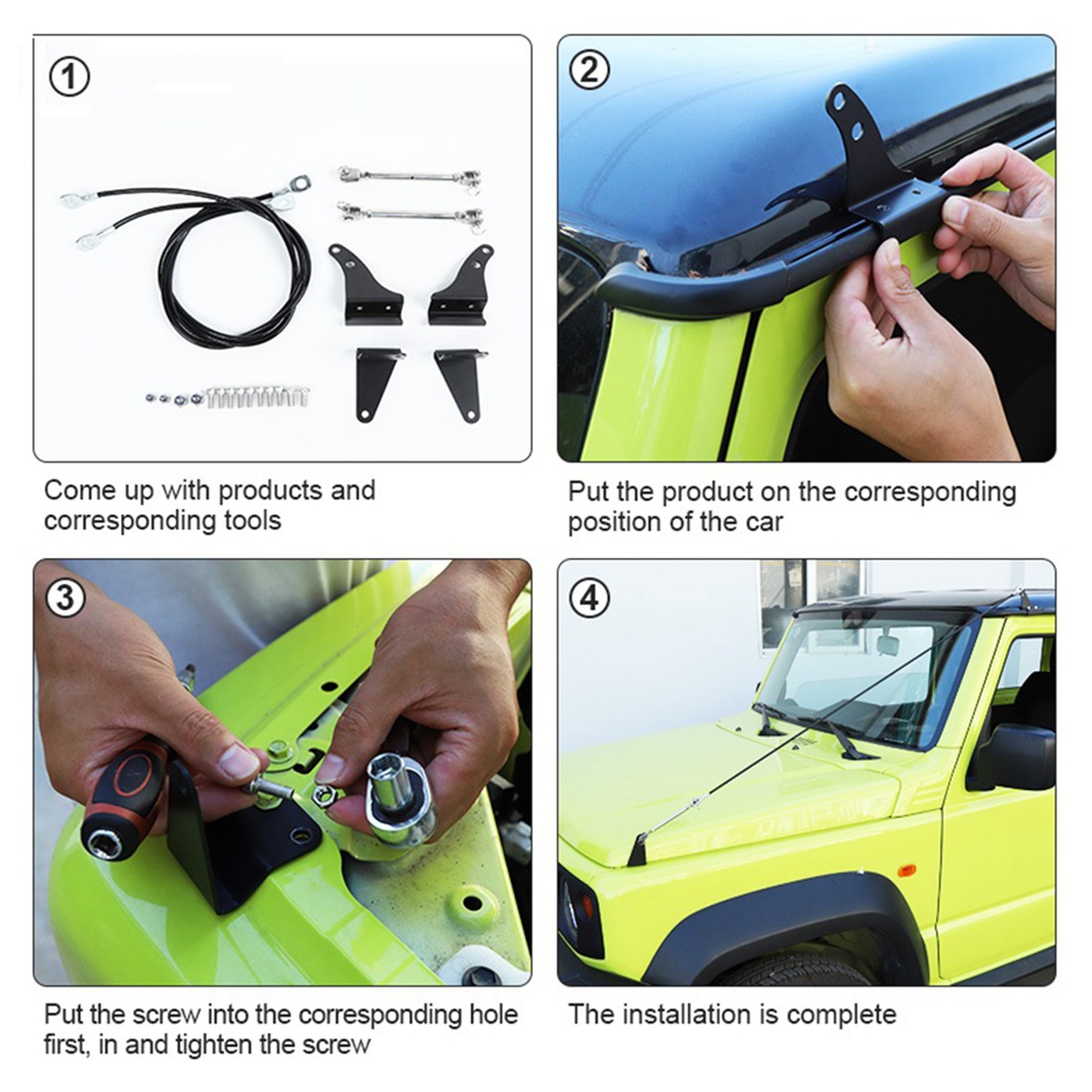 AU05 -Hood Obstacle Eliminate Rope Protector Accessories For Suzuki Jimny -2022 Deflect Low Hanging Branches Brush