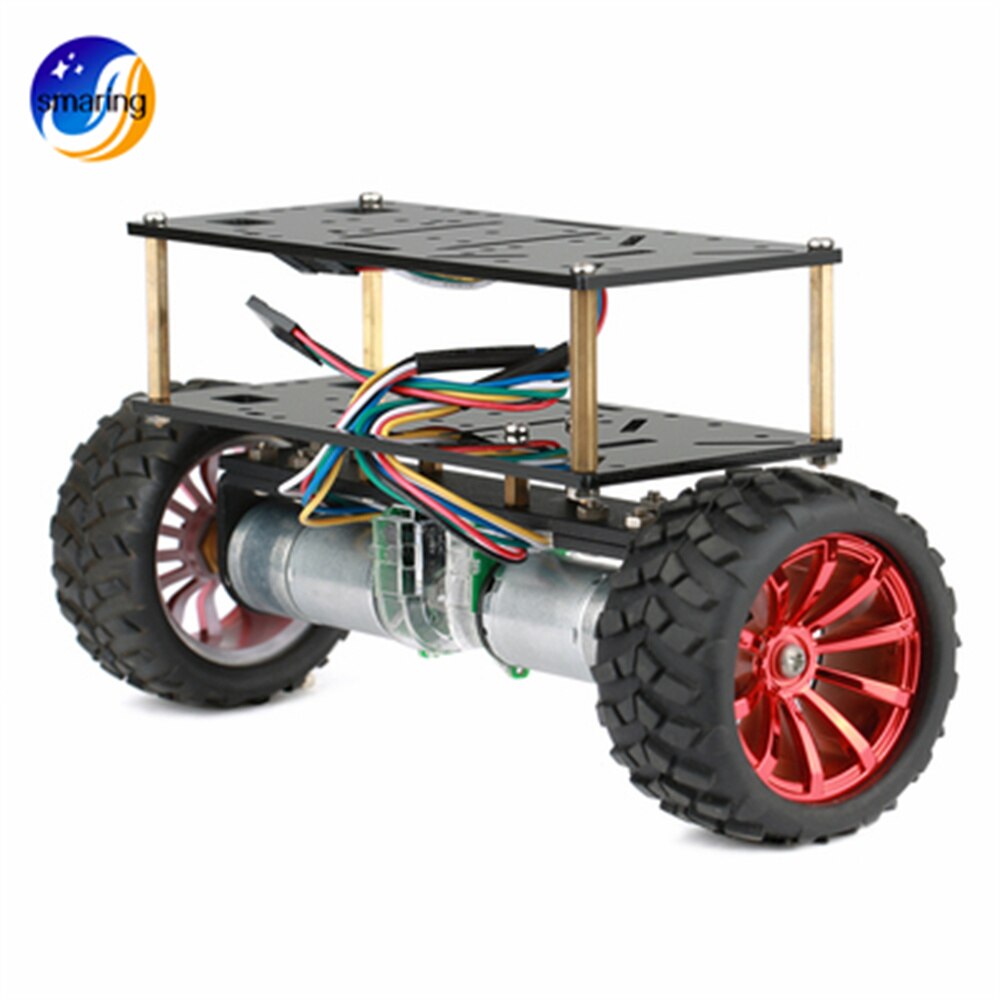 Metall 2WD Clever Gleichgewicht Auto Chassis 72mm Gummi Rad Mit JGA25 Motor- Halle Geschwindigkeit Photoelektrischen Geschwindigkeit Messung für Roboter modell