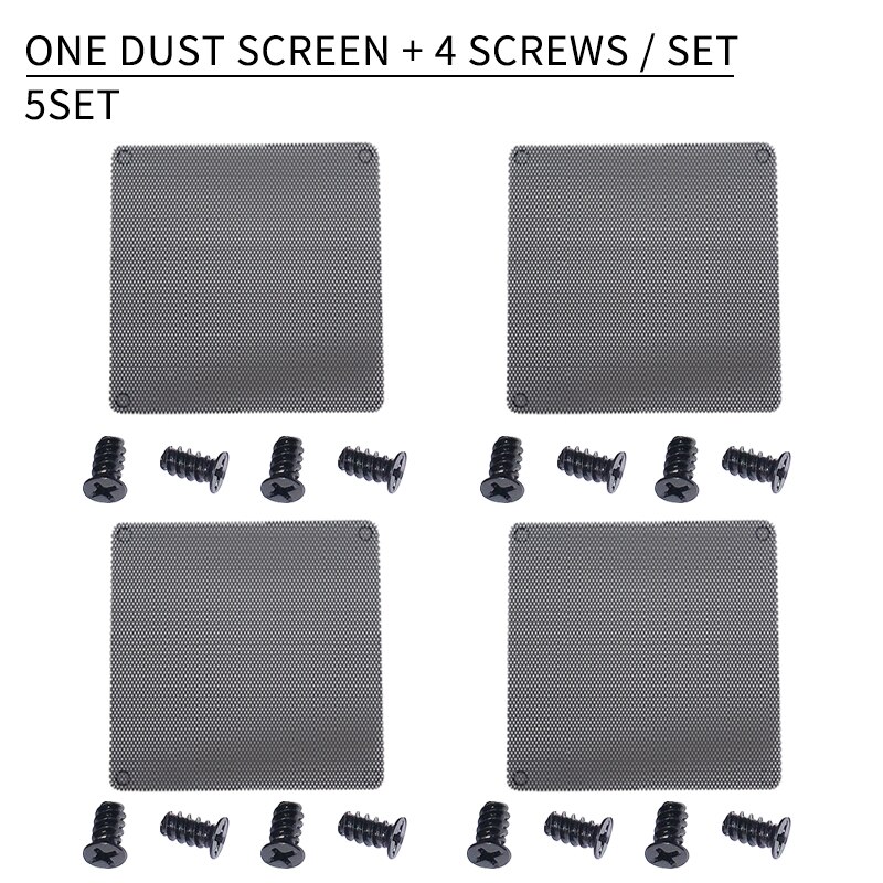 10 Stks/partij 120Mm Cuttable Zwarte Pvc Fan Stoffilter Stofdicht Case Computer Mesh: 5 Set