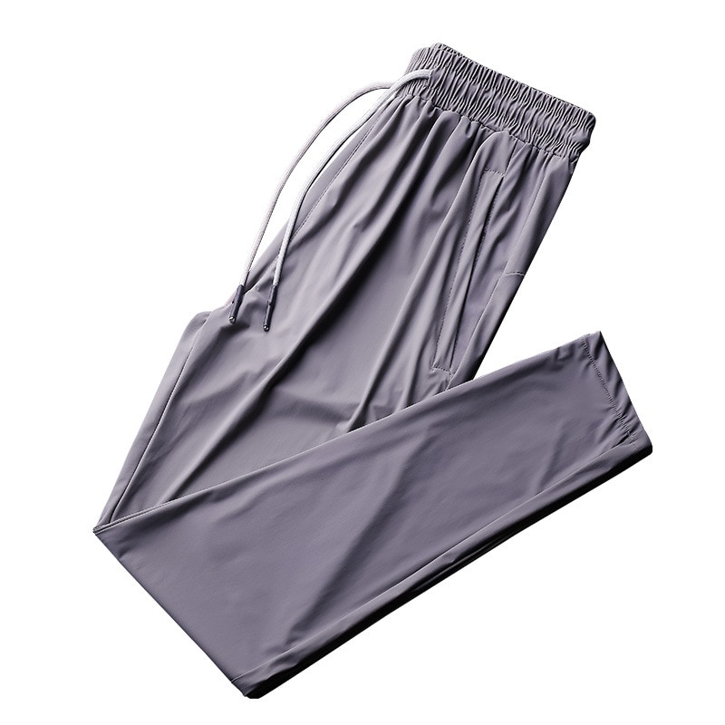 8xl plus kokoa miesten housut kesä kevyet ice sense ilmastointi housut miesten kiristysnyörillä joustava vyötärö nilkka kynähousut: 01 / 5xl
