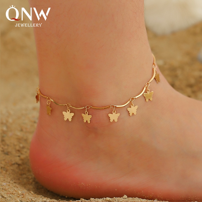 Women's Korean-Style Multi-Layer Tassel Pendant Butterfly Anklet Women's National Style Simple Beach Anklet