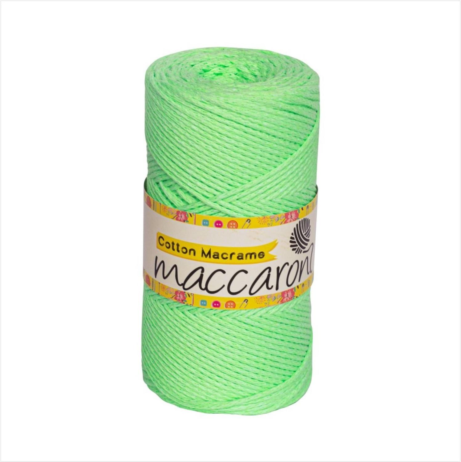 Maccaroni hilo de macramé de algodón de neón 1 mm: Neon Green