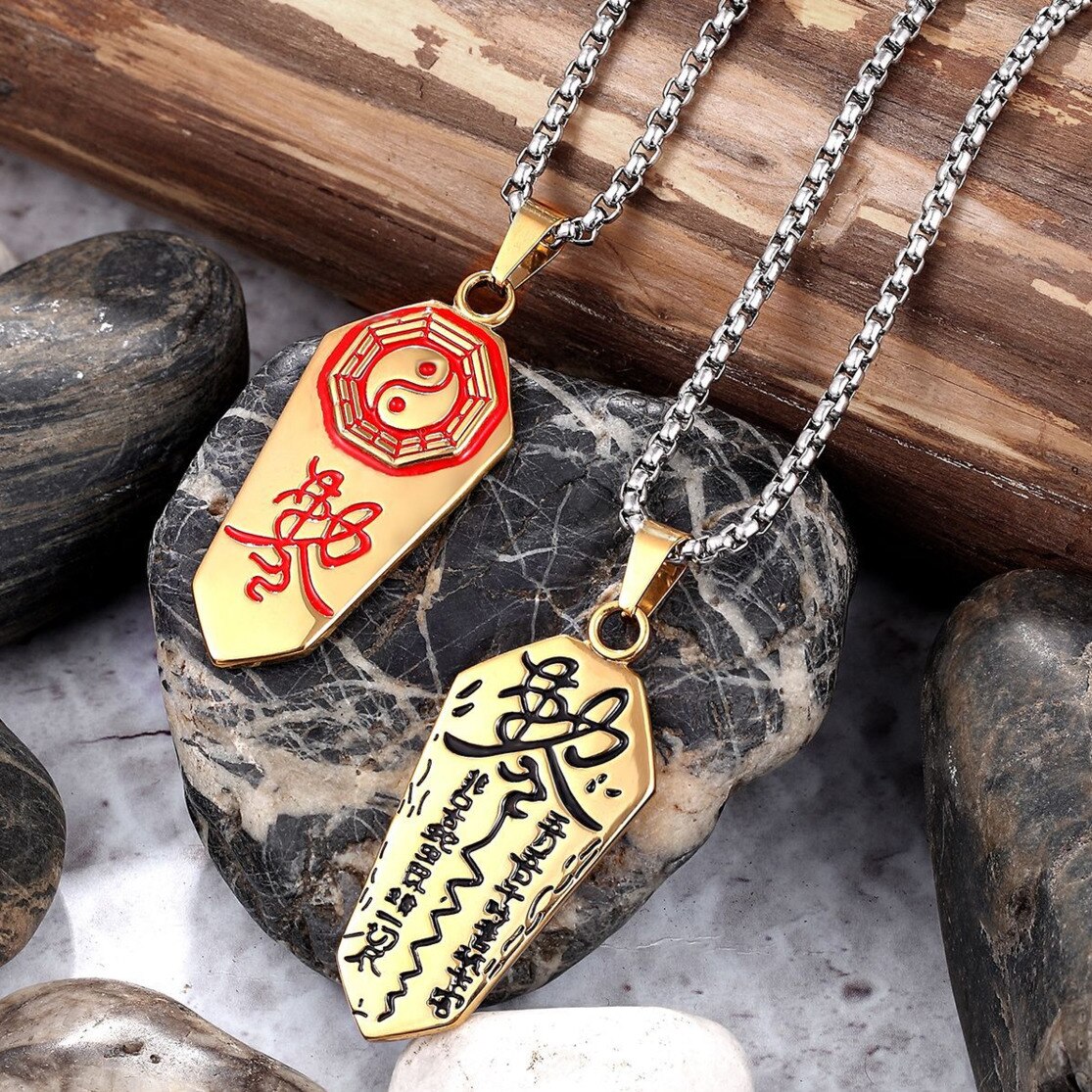 Taoismus Symbol Talisman Amulett Anhänger Halskette Für Männer Halskette Taoistischen Yin Yang Taichi Symbol Amulett Edelstahl Anhänger