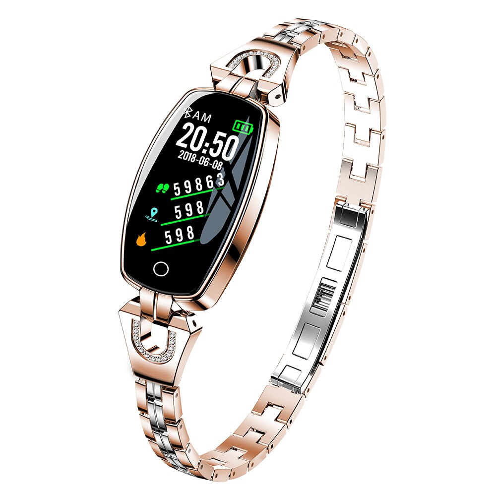 LEMFO Fitness Bracelet H8 Women Waterproof Blood Pressure Monitor Smartband Health Bracelet Fitness Tracker Smart Band Lady: gold