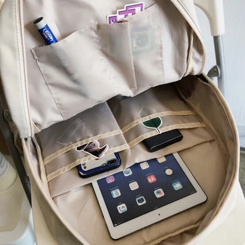 Nylon skolväskor för tonårsflickor ryggsäck kvinnor student skolväska svart campus bok väskor skol tonåring