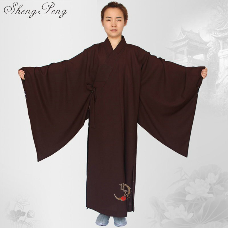 Buddhistiske munkeklæder tøj shaolin munketøj kvinder shaolin munke uniform kung fu robes  q271: 1 / Xxl