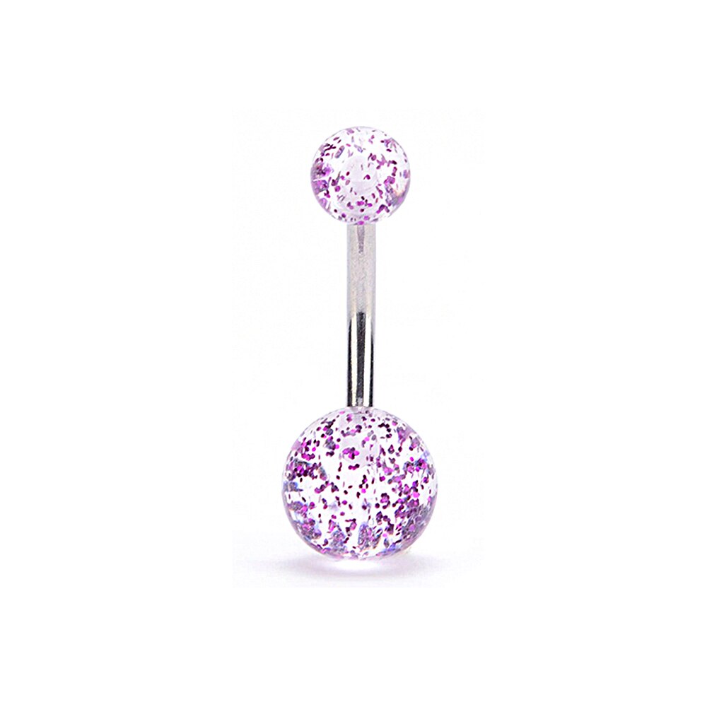 1 pièces mélange couleur nouveauté Nombril Piercing Nombril Flexible barre clair petit Piercing Nombril boucle d'oreille bijoux de corps: Purple